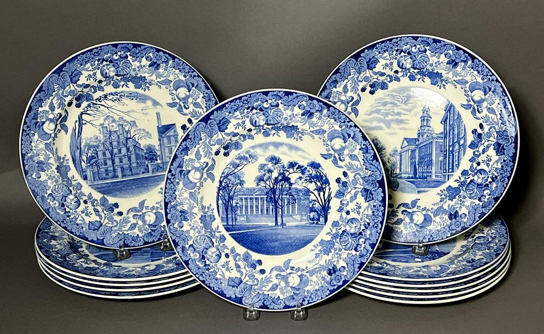 SET OF (12) WEDGWOOD HARVARD COMMEMORATIVE PLATES (1 of 2)
