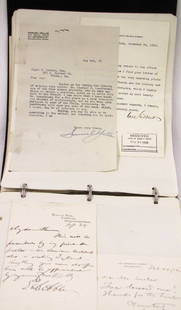 AUTOGRAPH/SGN. LETTER: 19/20TH C. ARCHITECTS: approx. 108 letters inc. many hand written Edgar V. Seeler's notebook of letters from various architects and several artists inc. Charles F. McKim (Boston Public Library); Cass Gilbert; Walter Cook; W
