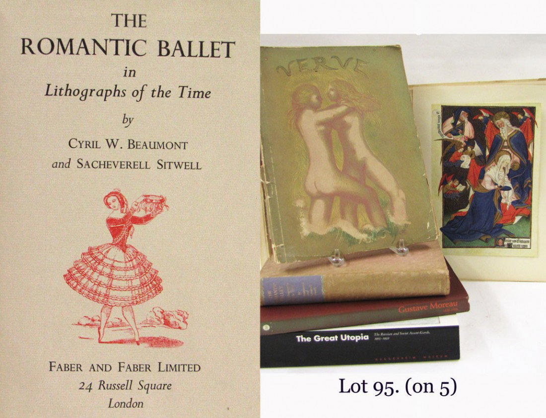 FINE ART: (on 5): THE GREAT UTOPIA, Russian and Soviet Avant-Garde, 1915-1932, Guggenheim Museum, soft cover, 1992; VERVE, The French Review of Art, Vol. 2, Nos. 5-6, 1939 (spine separated); LES GRAND HEURES DE ROHAN, 