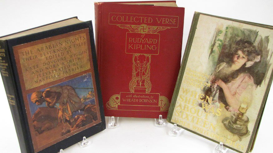 CHILDREN: The Arabian Nights, illus. Maxfield Parrish, Scribner's,1909; When She Was About Sixteen, illus. Howard Chandler Christy, Bobbs-Merrill,1911; Collected Verse of Rudyard Kipling, 1910, New York: Double