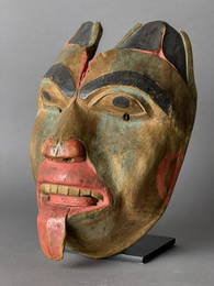 NORTHWEST COAST TLINGIT CARVED SHAMAN'S FACE MASK