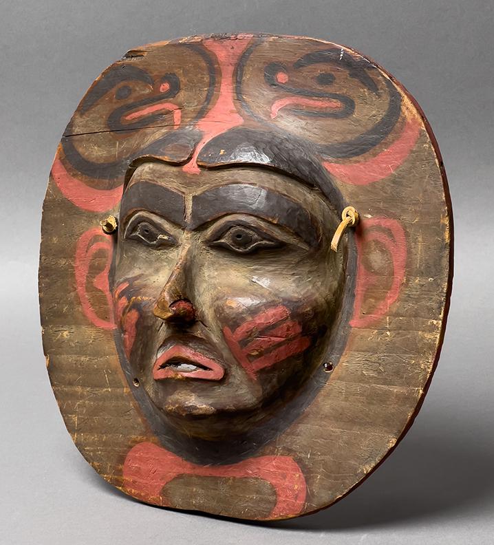 NORTHWEST COAST CARVED AND PAINTED MOON MASK (1 of 2)