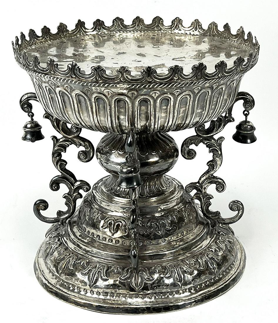 ORNATE SPANISH COLONIAL SILVER BASE (PEANA) (1 of 5)