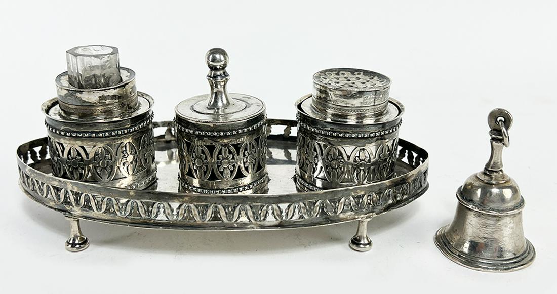 SPANISH COLONIAL SILVER INKSTAND (1 of 4)