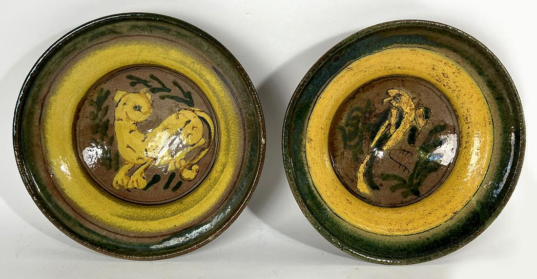 (2) MONTIEL STUDIO CERAMIC FOOTED BOWLS (1 of 3)