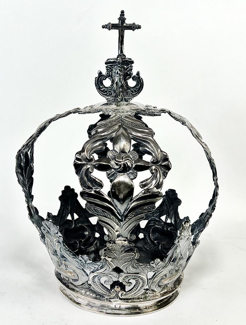 LARGE SPANISH COLONIAL SILVER CROWN (1 of 1)