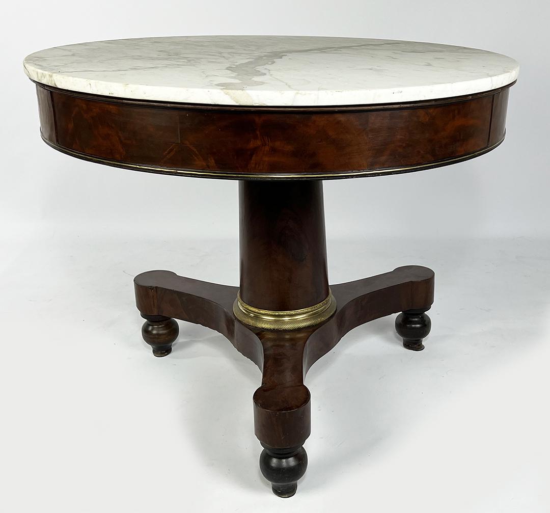 BOSTON CLASSICAL, MARBLE TOP CENTER TABLE (1 of 3)