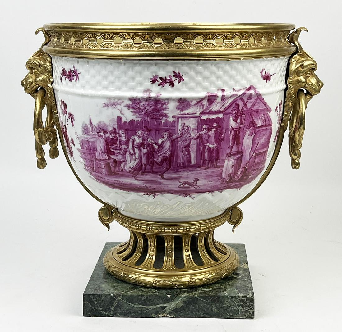 LARGE MEISSEN BRONZE MOUNTED PORCELAIN URN (1 of 2)