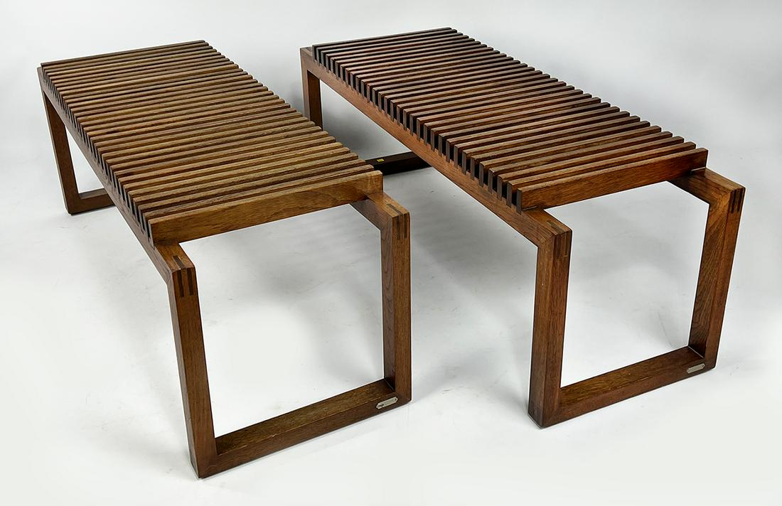 PAIR OF DANISH MODERN CUTTER BENCHES (1 of 1)