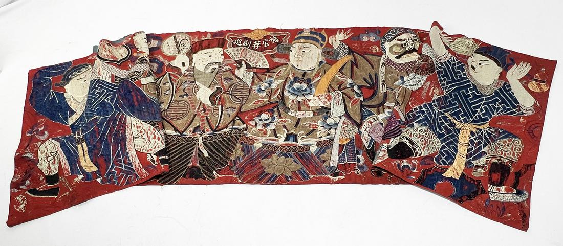 LARGE CHINESE EMBROIDERED STORYTELLING SCROLL (1 of 7)