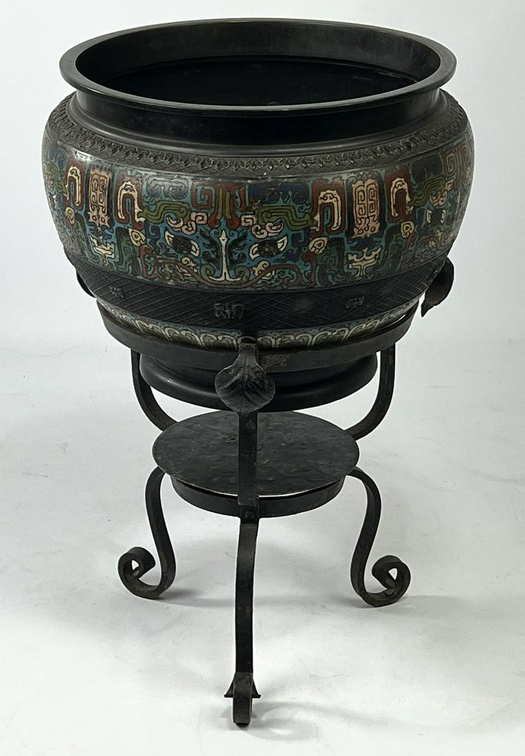 CHINESE BRONZE AND CHAMPLEVE PLANTER (1 of 1)