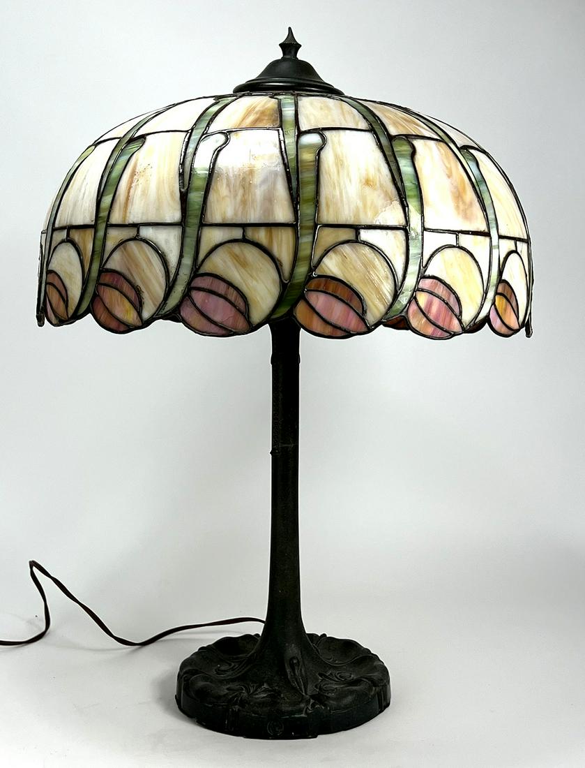 SLAG GLASS TABLE LAMP, PARKER (1 of 3)