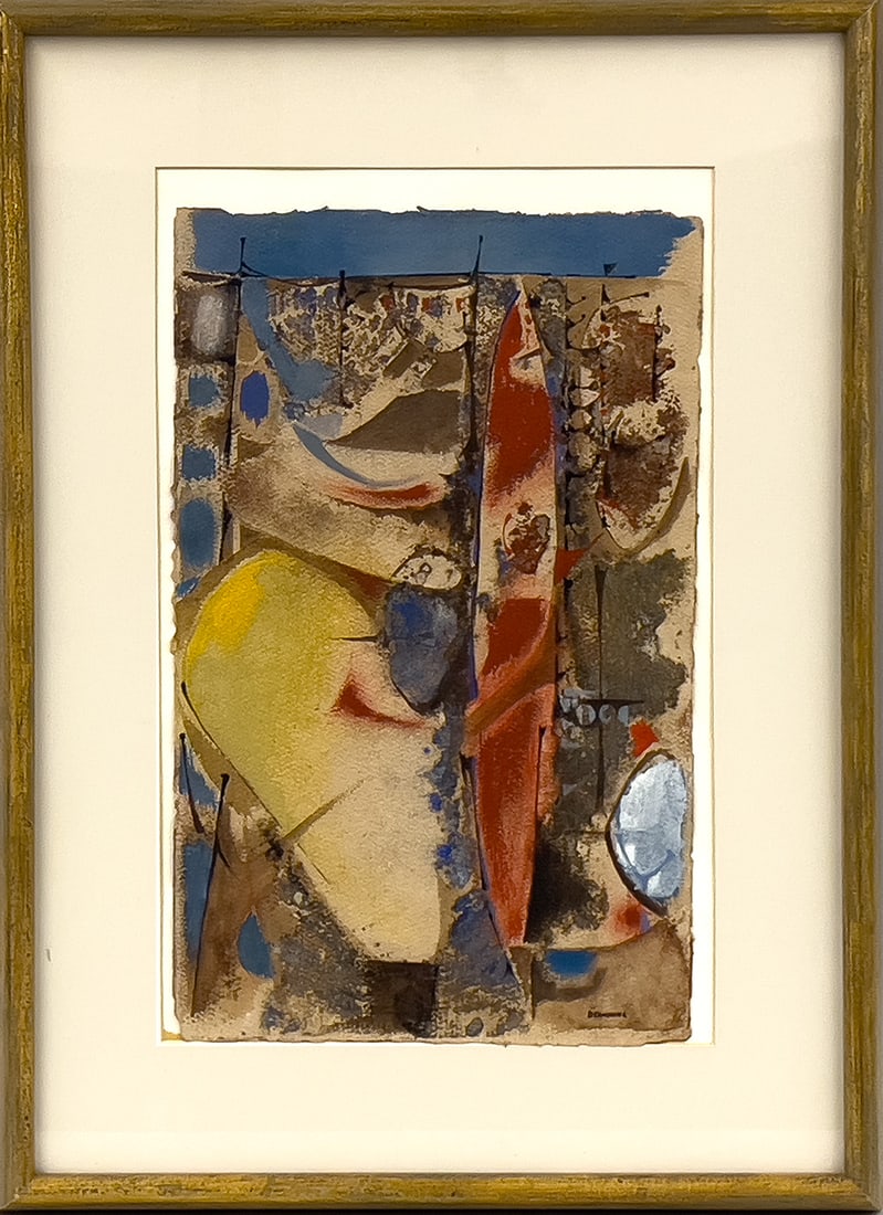 JOSEPH DOWNING (Kentucky/Illinois/France, 1925-2007): abstract sgn. l.r. Downing watercolor on paper; 18 by 11.5 in.; framed 26.5 by 20 in. NOTE: Apologies, we cannot approve bidders during the auction.