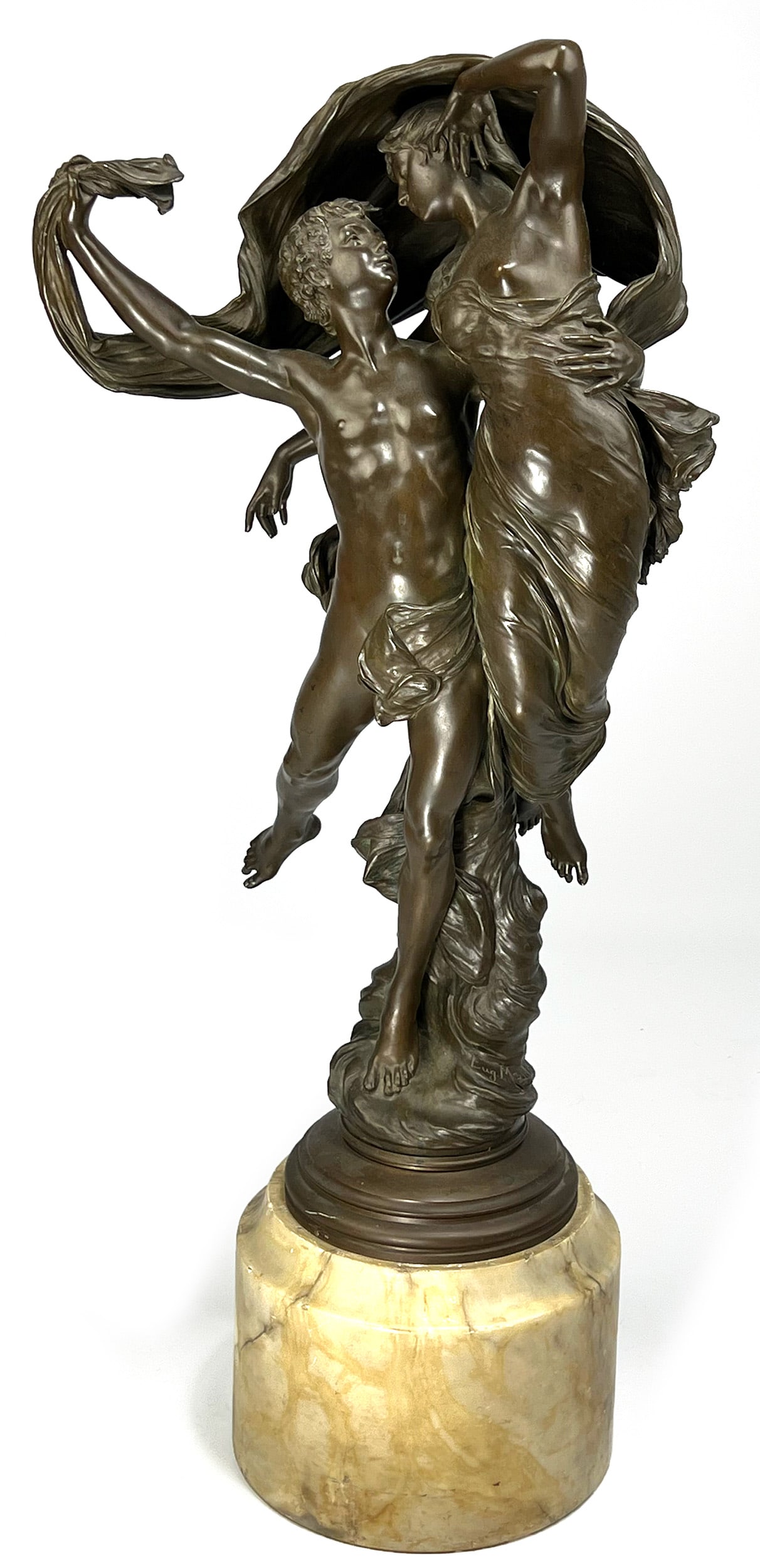 EUGENE MARIOTON (French, 1854-1933) BRONZE: La Danse de Nymphes sgn. Eug. Marioton; marked Tiffany & Co