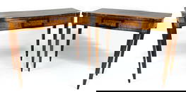 PAIR OF NEW HAMPSHIRE HEPPLEWHITE MAHOGANY CARD TABLES