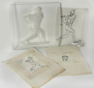 ERNEST MORENON (American/ French, 1904-2003) ACRYLIC ENGRAVING