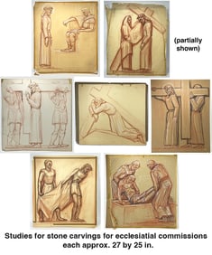 (21) ERNEST MORENON,ECCLESIASTIC DRAWINGS