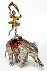 (on 2) GENE MOORE/ TIFFANY STERLING ELEPHANT CIRCUS SET