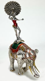 (on 2) GENE MOORE/ TIFFANY STERLING ELEPHANT CIRCUS SET