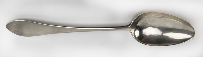 18TH C. BOSTON SILVER TABLE SPOON, REVERE