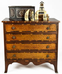 DIMINUTIVE BOSTON/SEYMOUR CHEST OF DRAWERS