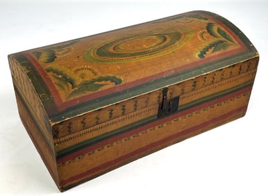 NEW ENGLAND PAINTED DOME-TOP DOCUMENT BOX