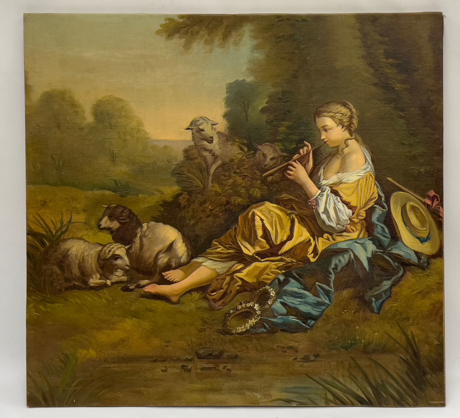 FRENCH, 19th c. OIL PAINTING /  WALL MURAL (1 of 1)