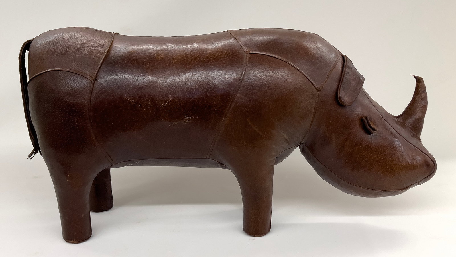 OMERSA-STYLE LEATHER RHINOCEROS FOOTSTOOL (1 of 2)
