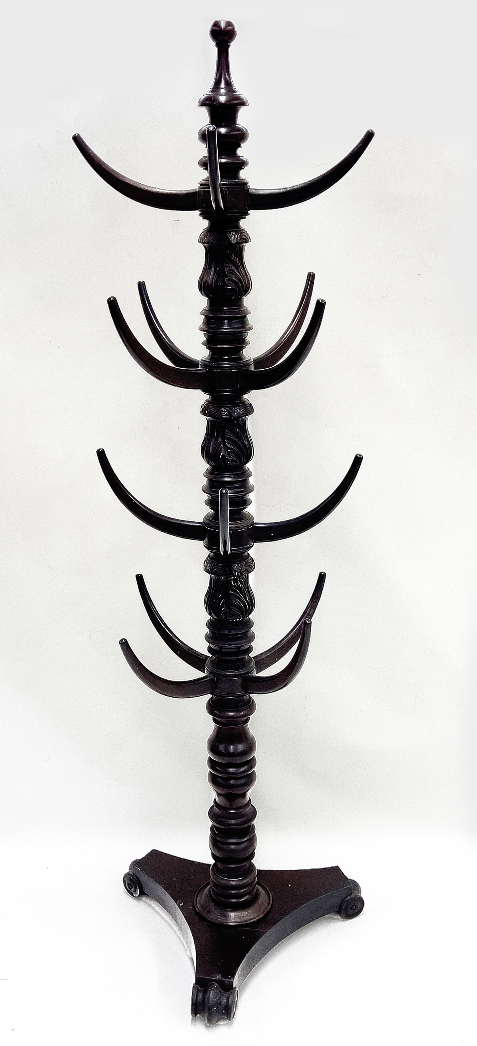 19TH C. BERMUDA CARVED STANDING HAT RACK (1 of 3)