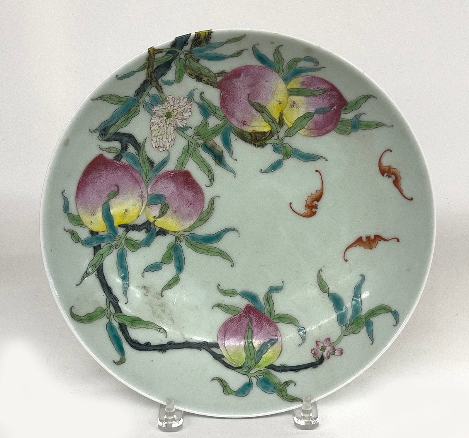 CHINESE PORCELAIN LARGE FOOTED DISH (1 of 2)