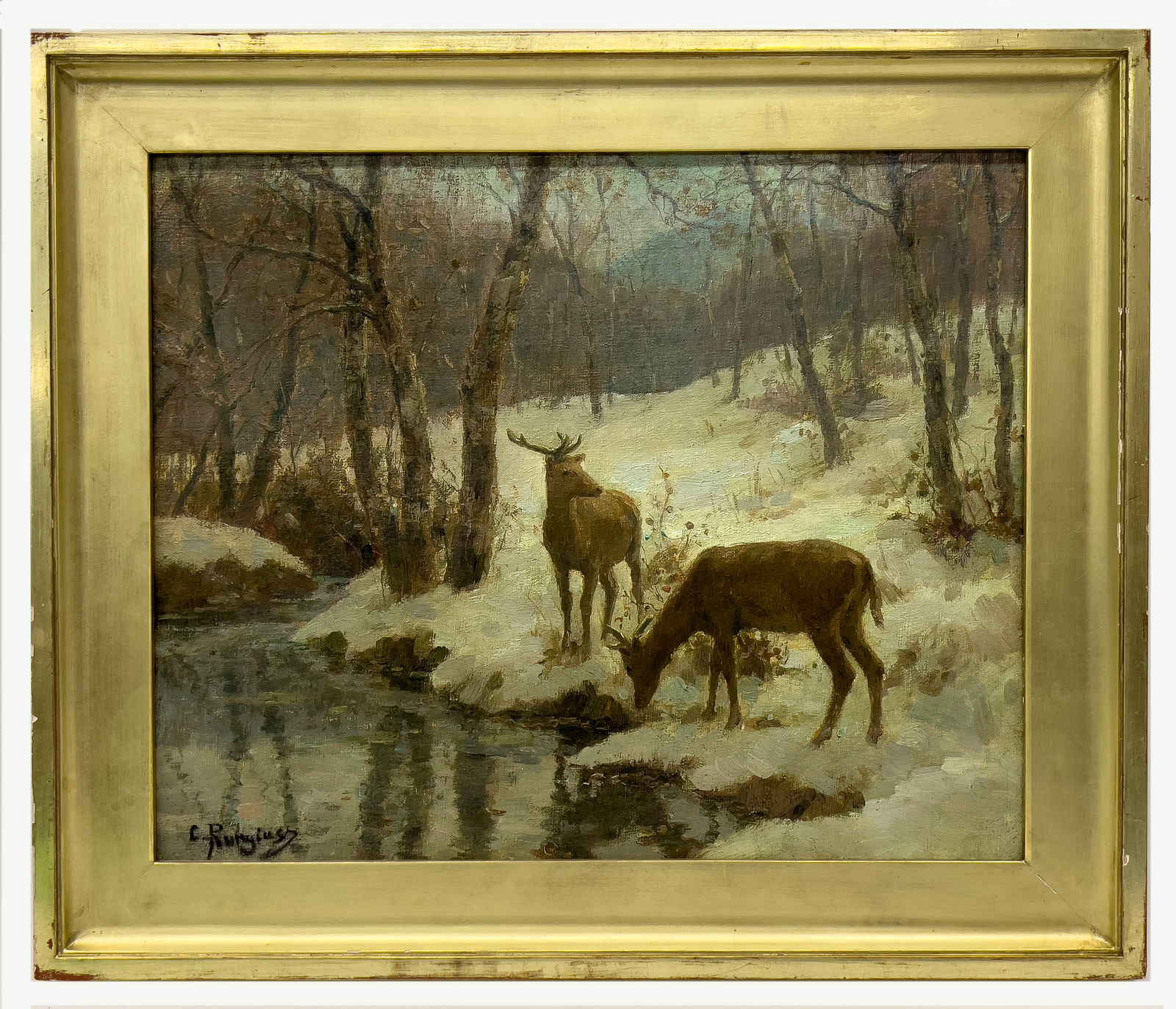 CARL CLEMENS MORITZ RUNGIUS (New York/Wyoming/Canada, 1869- 1959) OIL PAINTING (1 of 4)