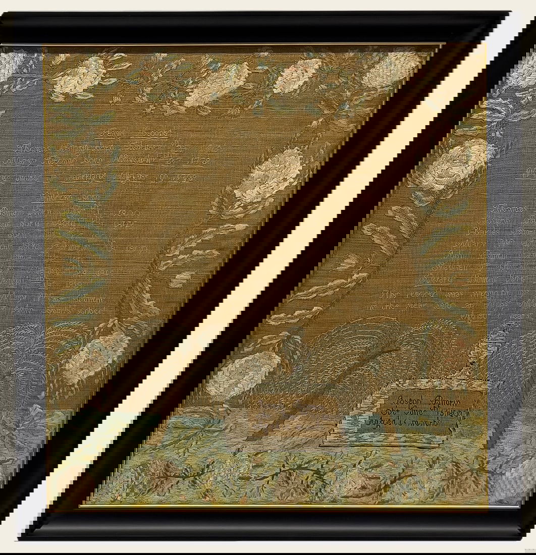 AMERICAN MASSACHUSETTS MOURNING SAMPLER, 1820 (1 of 6)