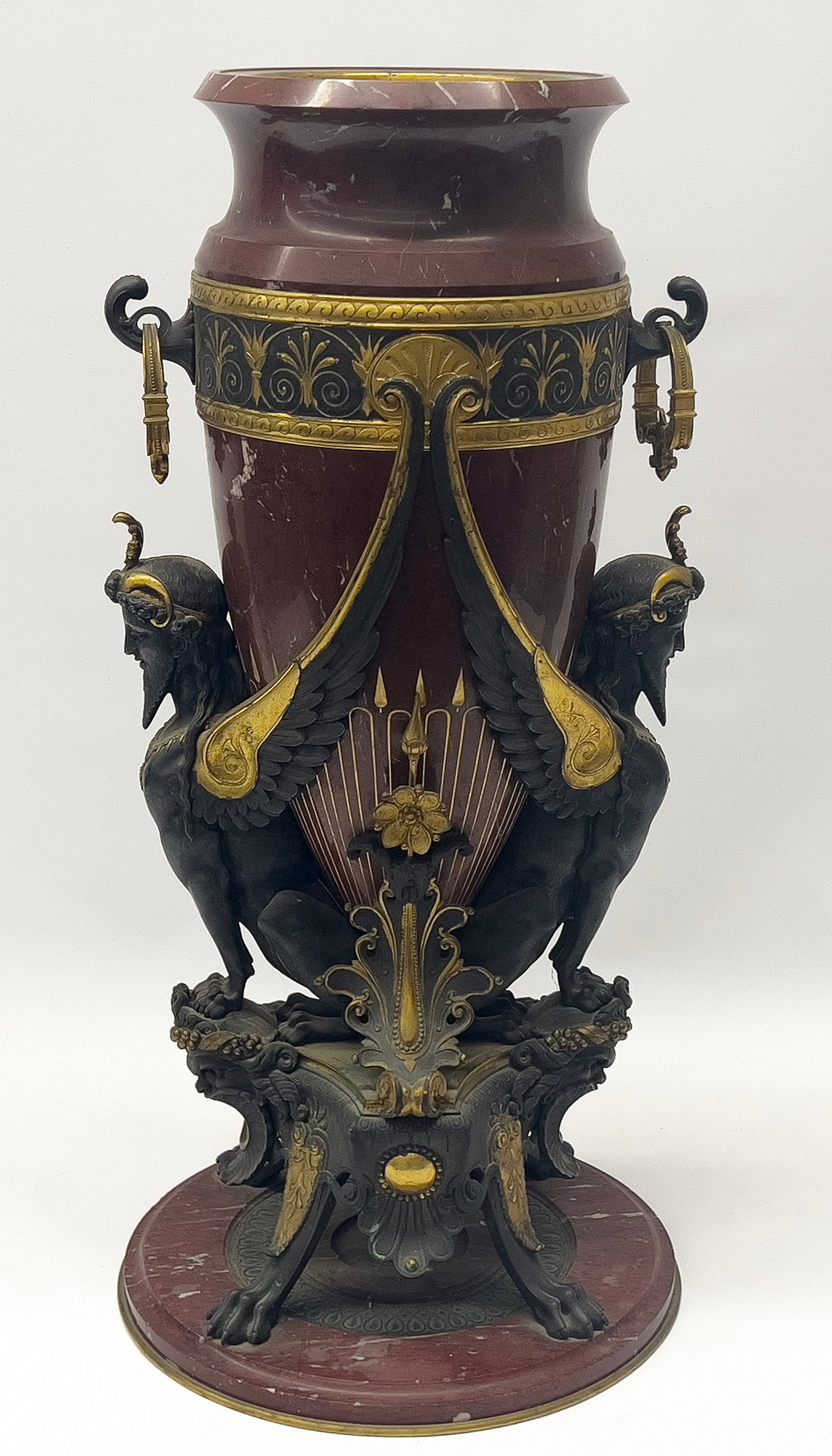 FRENCH AESTHETIC MOVEMENT MARBLE AND BRONZE URN (1 of 7)