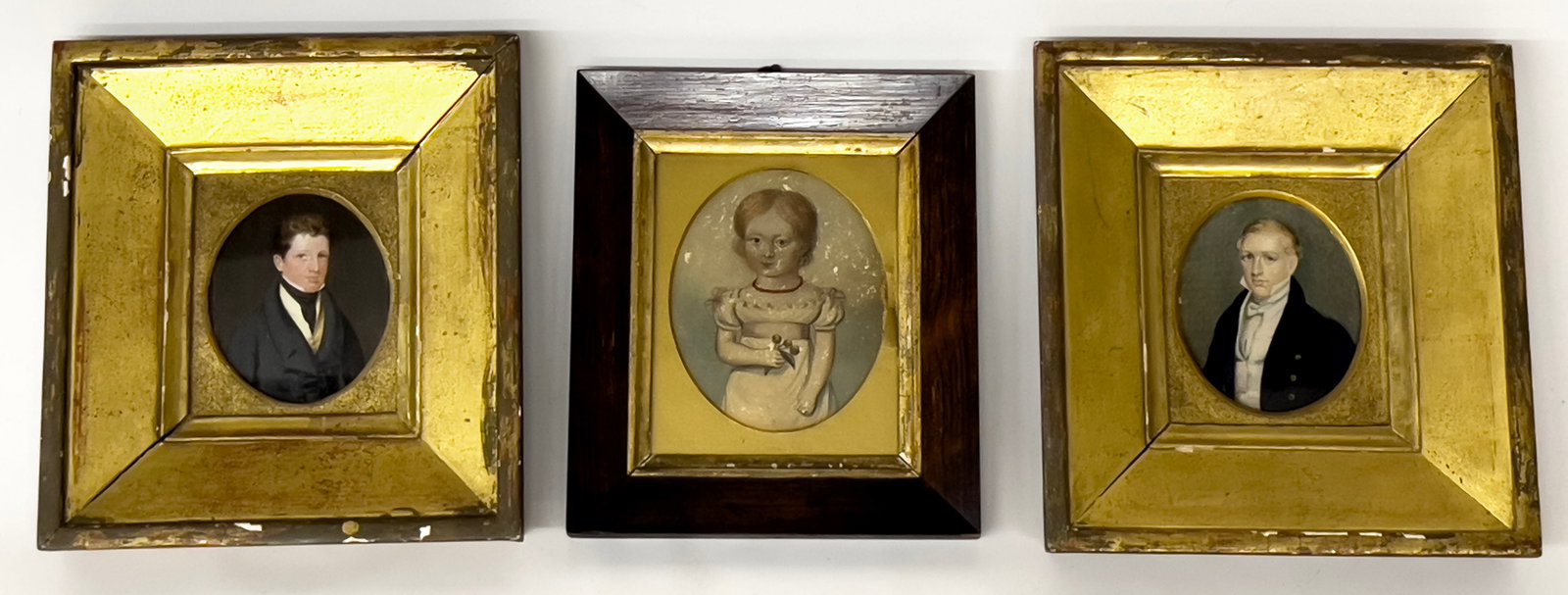 (on 3) AMERICAN/ENGLISH, c. 1830 MINIATURE PORTRAITS (1 of 2)