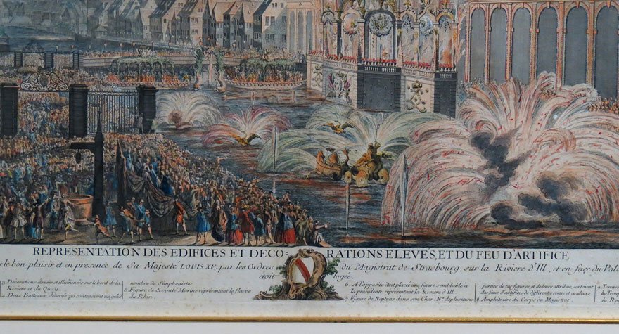 LARGE 18TH C. FRENCH HAND COLORED PRINT - 3