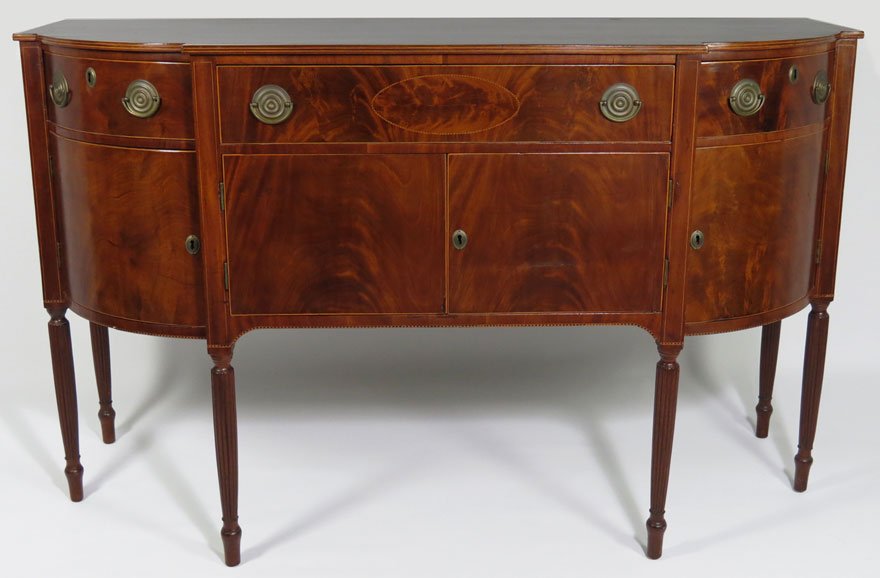 MASSACHUSETTS SHERATON INLAID MAHOGANY SIDEBOARD