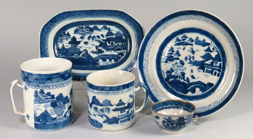(on 5) GROUP OF CHINESE CANTON PORCELAIN