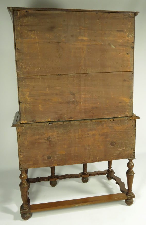 BOSTON WILLIAM AND MARY WALNUT VENEERED 2-PART HIGHBOY - 3