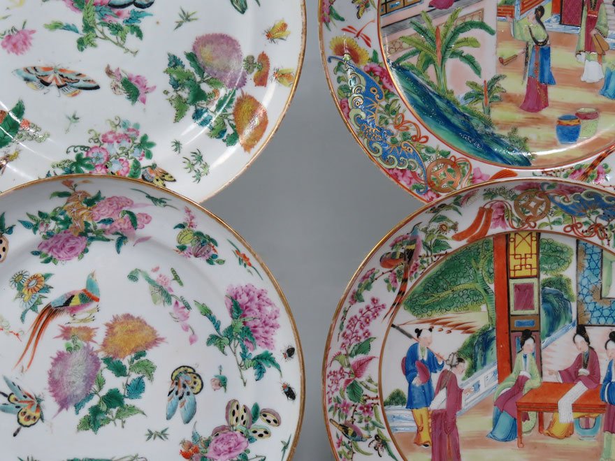 (2 pairs) CHINESE EXPORT PORCELAIN MANDARIN PLATES - 2
