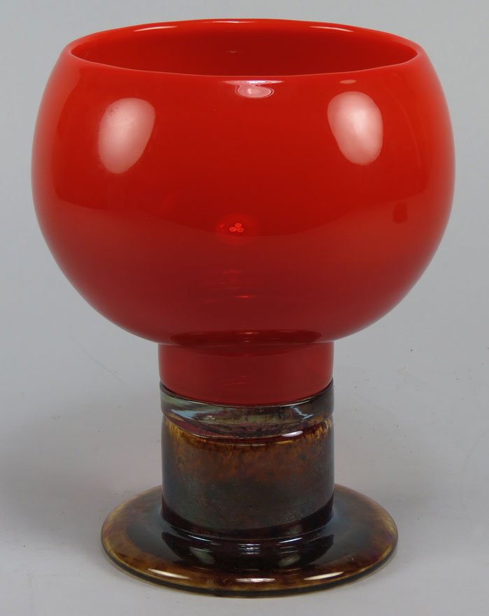 MID-CEN. MODERN GLASS POP GOBLET, KAS FRANCK