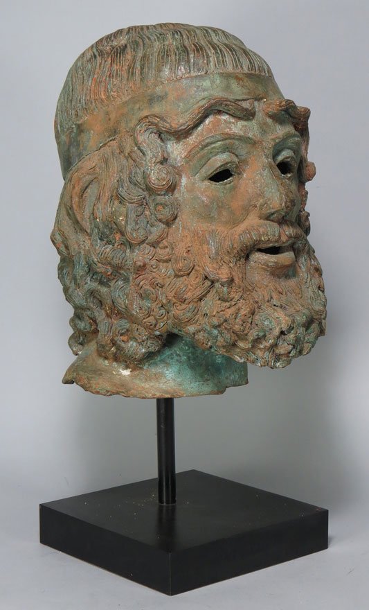 GRECO ROMAN BRONZE HEAD OF POSEIDON