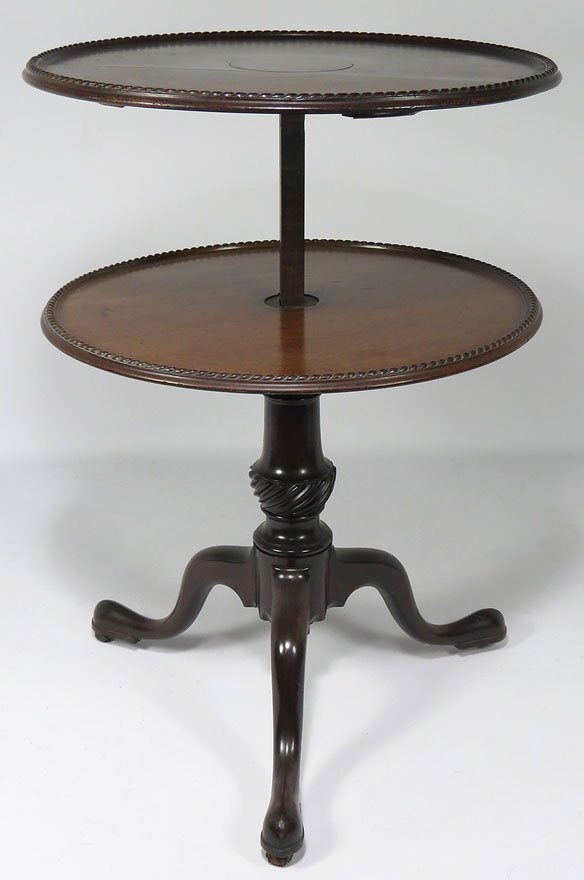 UNUSUAL ENGLISH GEORGE II MAHOGANY DUMB WAITER