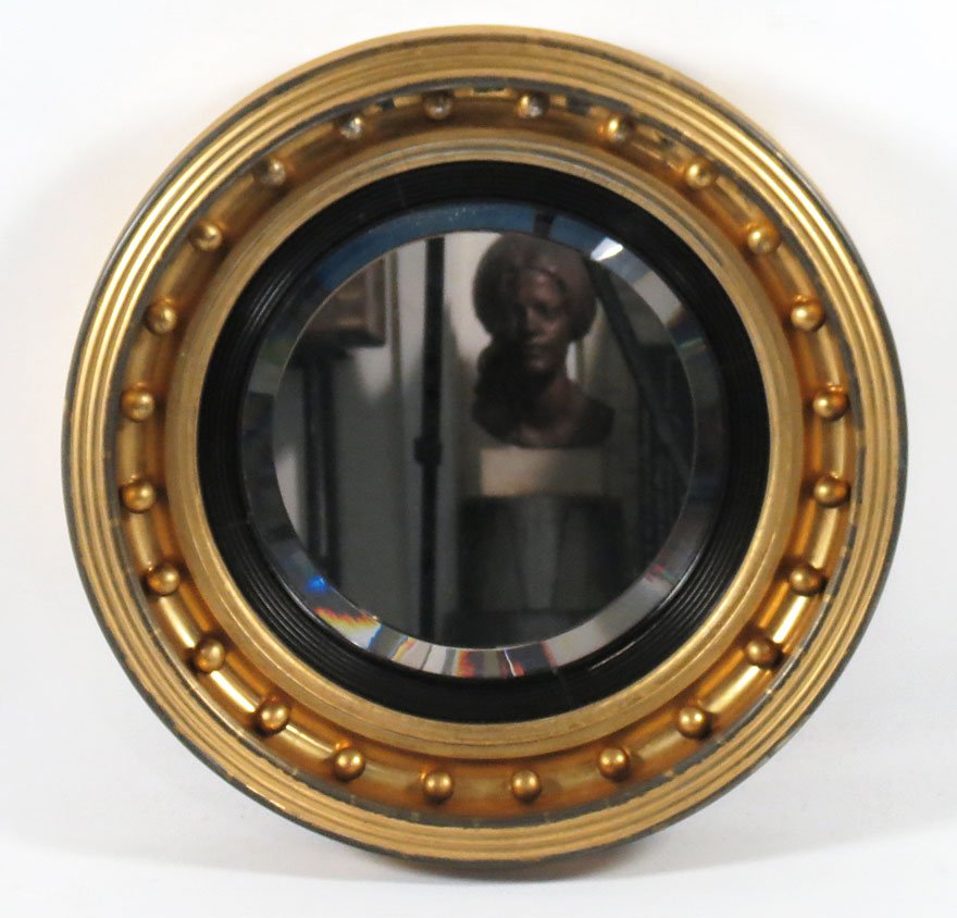 19TH C. FEDERAL BULLS-EYE CONVEX MIRROR