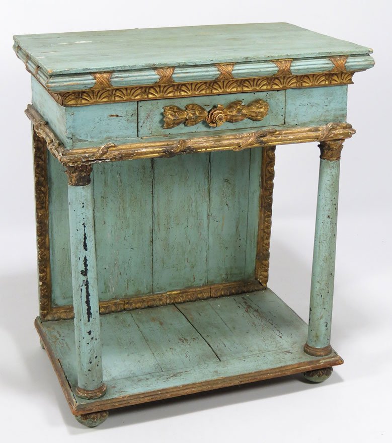 VENETIAN NEOCLASSICAL PAINTED AND GILDED PIER TABLE