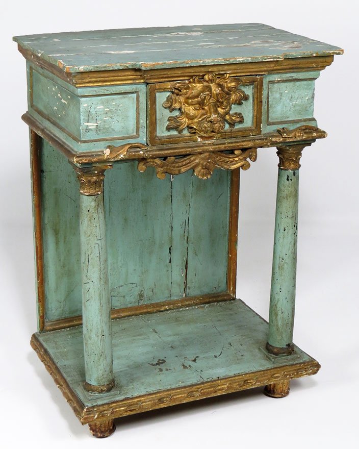 VENETIAN NEOCLASSICAL PAINTED AND GILDED SIDE TABLE