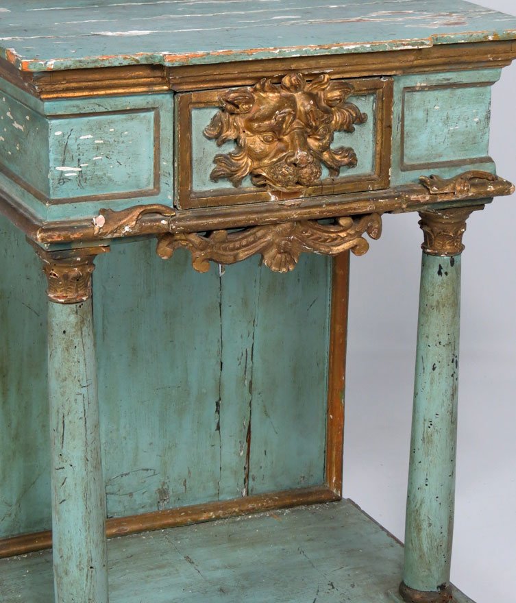 VENETIAN NEOCLASSICAL PAINTED AND GILDED SIDE TABLE - 2
