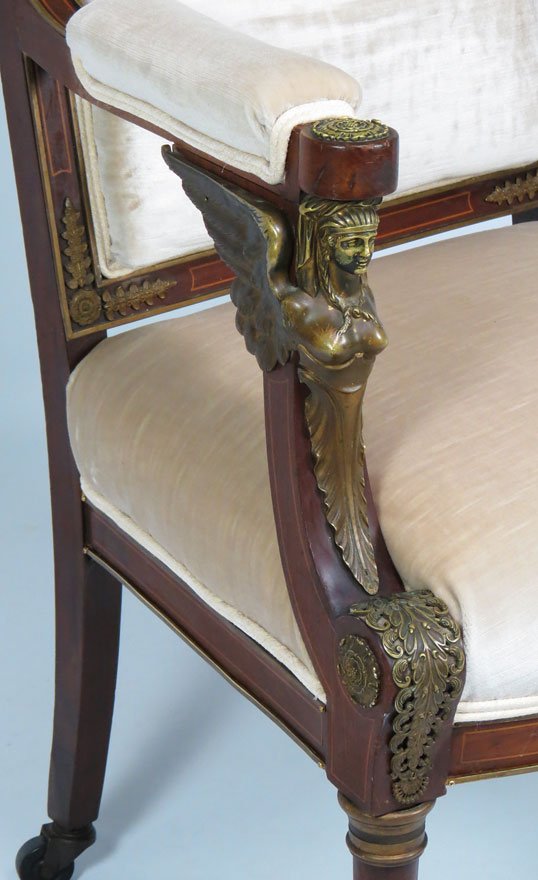 FRENCH EMPIRE-STYLE, ORMOLU-MOUNTED ARMCHAIR - 2