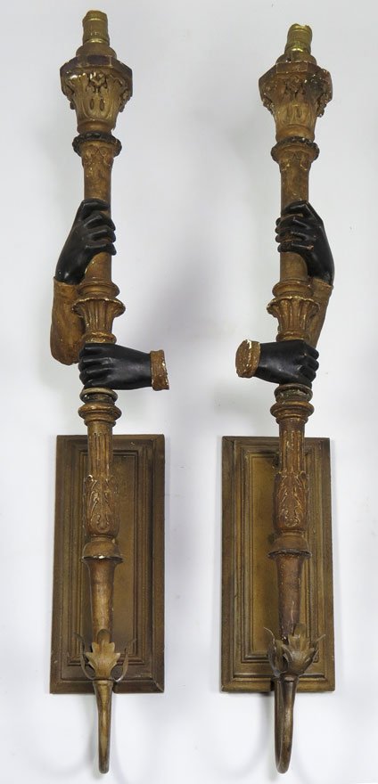 PAIR OF ITALIAN TORCH-FORM WALL BRACKETS - 2