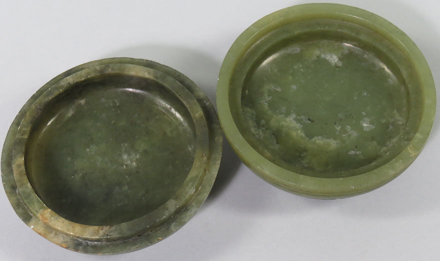 CHINESE GREEN JADE SEAL PASTE BOX - 2