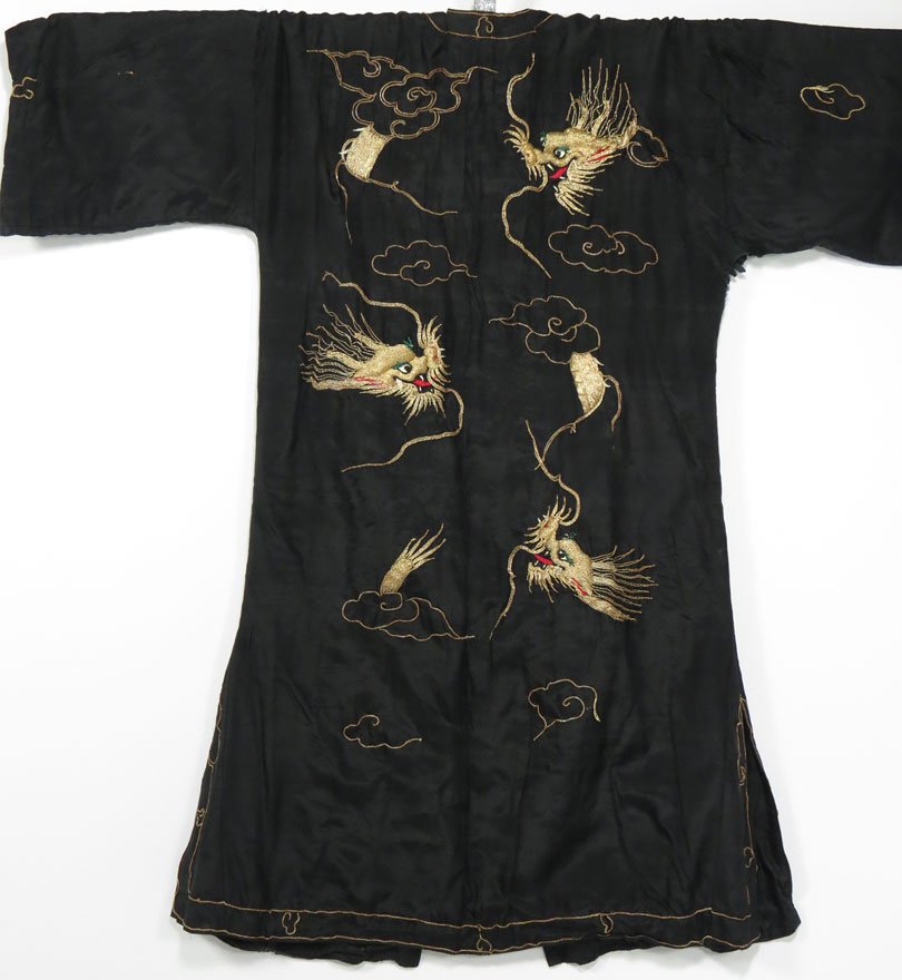 (on 2) CHINESE FLORAL EMBROIDERED ROBE - 3